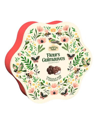 Boite fer Fleur assortiment Fleur guimauve