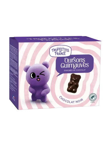 Dark chocolate covered marshmallow bears