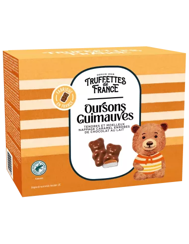 Oursons guimauves nappage caramel enrobés de chocolat au lait